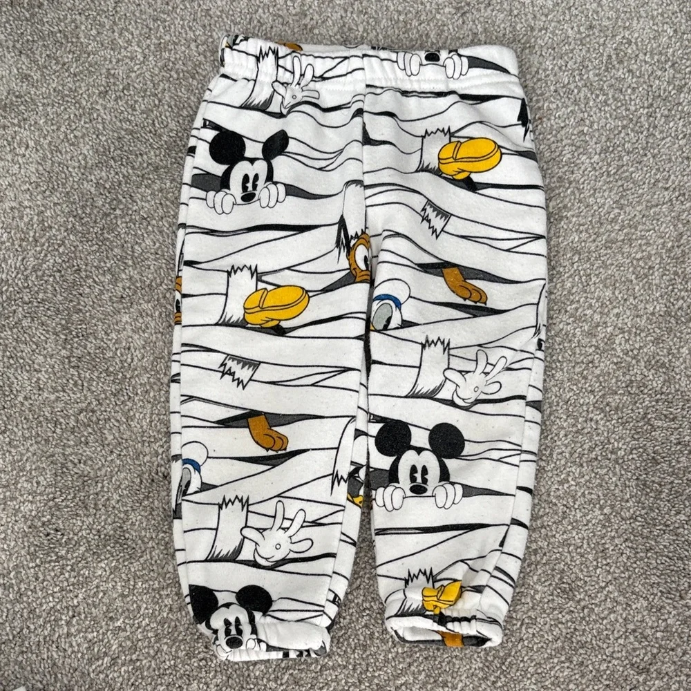 Disney Mickey Mouse Mummy & Friends 2 Pc Fleece Halloween Top & Pant Set - Picture 3 of 4